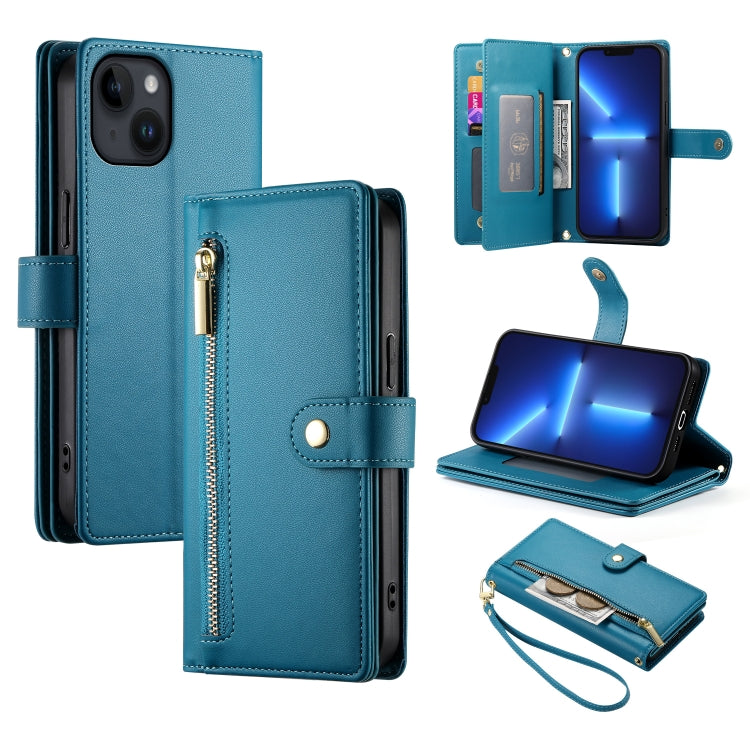9カードスロット ジッパー付き財布型レザーケース、iPhone 14 Pro Max 用、iPhone 13 Pro Max 用、iPhone 13 Pro 用、iPhone 13 用、iPhone 13 mini 用、iPhone 12 / 12 Pro 用、iPhone 12 Pro Max 用、iPhone 12 mini 用