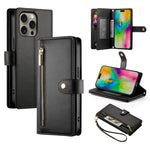 9カードスロット ジッパー付き財布型レザーケース、iPhone 17 Pro Max 用、iPhone 17 Pro 用、iPhone 17 用、iPhone Air 用、iPhone 16e 用、iPhone 16 Pro Max 用、iPhone 16 Pro 用、iPhone 16 Plus 用