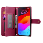 9カードスロット ジッパー付き財布型レザーケース、iPhone 17 Pro Max 用、iPhone 17 Pro 用、iPhone 17 用、iPhone Air 用、iPhone 16e 用、iPhone 16 Pro Max 用、iPhone 16 Pro 用、iPhone 16 Plus 用