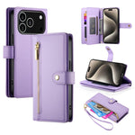 9カードスロット ジッパー付き財布型レザーケース、iPhone 17 Pro Max 用、iPhone 17 Pro 用、iPhone 17 用、iPhone Air 用、iPhone 16e 用、iPhone 16 Pro Max 用、iPhone 16 Pro 用、iPhone 16 Plus 用