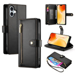 9カードスロット ジッパー付き財布型レザーケース、iPhone 17 Pro Max 用、iPhone 17 Pro 用、iPhone 17 用、iPhone Air 用、iPhone 16e 用、iPhone 16 Pro Max 用、iPhone 16 Pro 用、iPhone 16 Plus 用