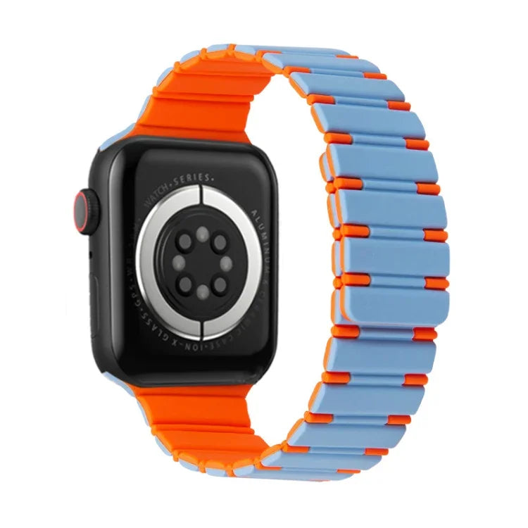 ツートンカラー磁気シリコンウォッチバンド、Apple Watch SE 2022 40mm用、Apple Watch SE 2022 44mm用、Apple Watch Series 7 41mm用、Apple Watch Series 7 45mm用