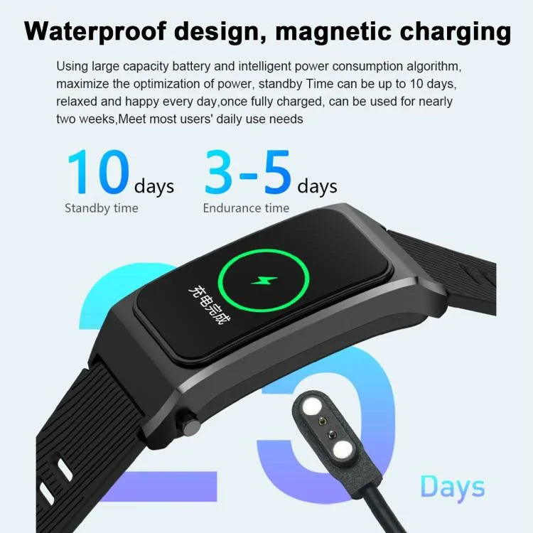 B7 Pro 1.5インチ 2イン1 Bluetoothイヤホン シリコンストラップ スマートウォッチ、心拍数／睡眠モニタリング対応
