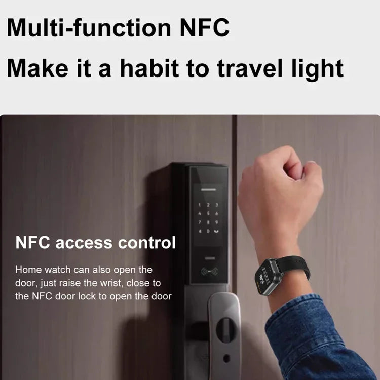 D8 Pro 2.01インチ 2イン1 Bluetoothイヤホン シリコンストラップ スマートウォッチ、カバー付きNFC対応