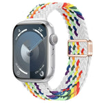 スリム磁気バックルナイロン編みウォッチバンド、Apple Watch SE 2023 44mm用、Apple Watch SE 2023 40mm用