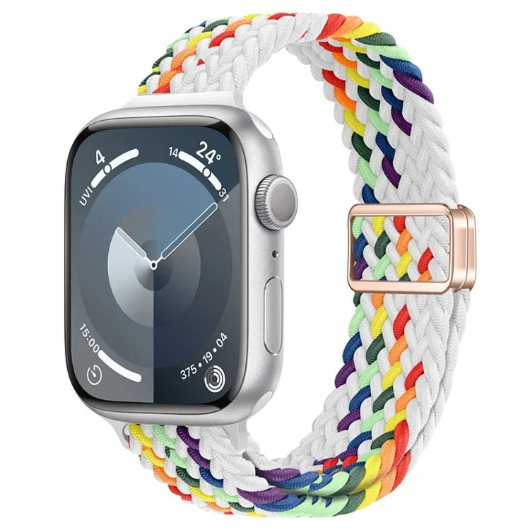 スリム磁気バックルナイロン編みウォッチバンド、Apple Watch SE 2023 44mm用、Apple Watch SE 2023 40mm用