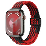 スリム磁気バックルナイロン編みウォッチバンド、Apple Watch SE 2023 44mm用、Apple Watch SE 2023 40mm用