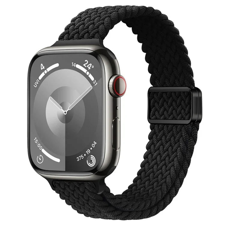 スリム磁気バックルナイロン編みウォッチバンド、Apple Watch SE 2023 44mm用、Apple Watch SE 2023 40mm用