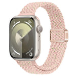 スリム磁気バックルナイロン編みウォッチバンド、Apple Watch SE 2023 44mm用、Apple Watch SE 2023 40mm用