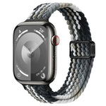 スリム磁気バックルナイロン編みウォッチバンド、Apple Watch SE 2023 44mm用、Apple Watch SE 2023 40mm用