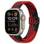 スリム磁気バックルナイロン編みウォッチバンド、Apple Watch Ultra 2 49mm用、Apple Watch Series 9 45mm用
