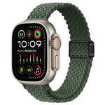 スリム磁気バックルナイロン編みウォッチバンド、Apple Watch Ultra 2 49mm用、Apple Watch Series 9 45mm用