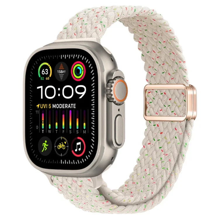 スリム磁気バックルナイロン編みウォッチバンド、Apple Watch Ultra 2 49mm用、Apple Watch Series 9 45mm用