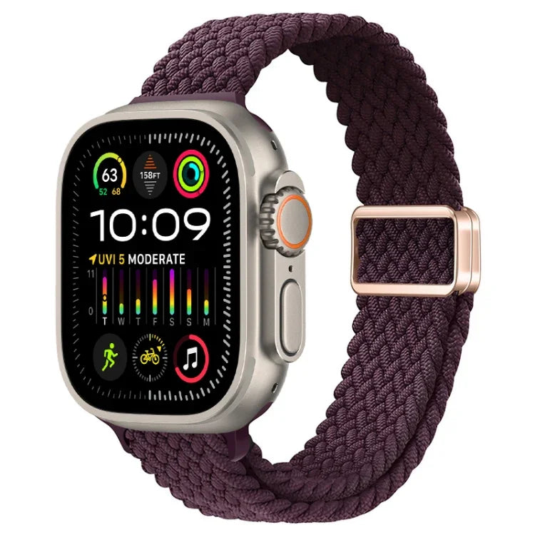 スリム磁気バックルナイロン編みウォッチバンド、Apple Watch Ultra 2 49mm用、Apple Watch Series 9 45mm用