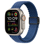 スリム磁気バックルナイロン編みウォッチバンド、Apple Watch Ultra 2 49mm用、Apple Watch Series 9 45mm用