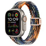 スリム磁気バックルナイロン編みウォッチバンド、Apple Watch Ultra 2 49mm用、Apple Watch Series 9 45mm用