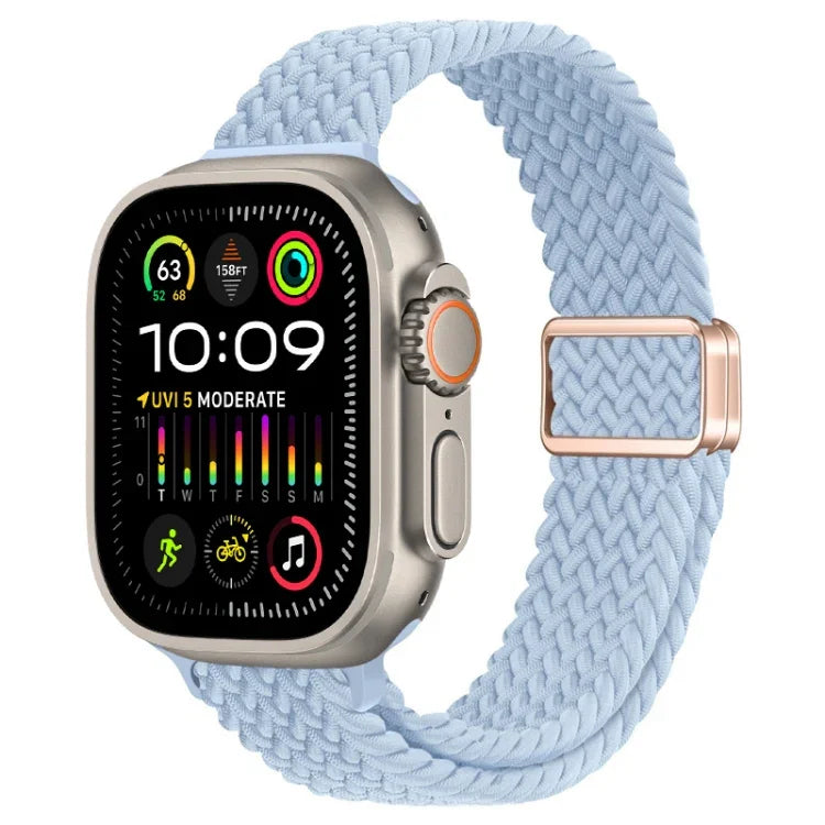 スリム磁気バックルナイロン編みウォッチバンド、Apple Watch Ultra 2 49mm用、Apple Watch Series 9 45mm用