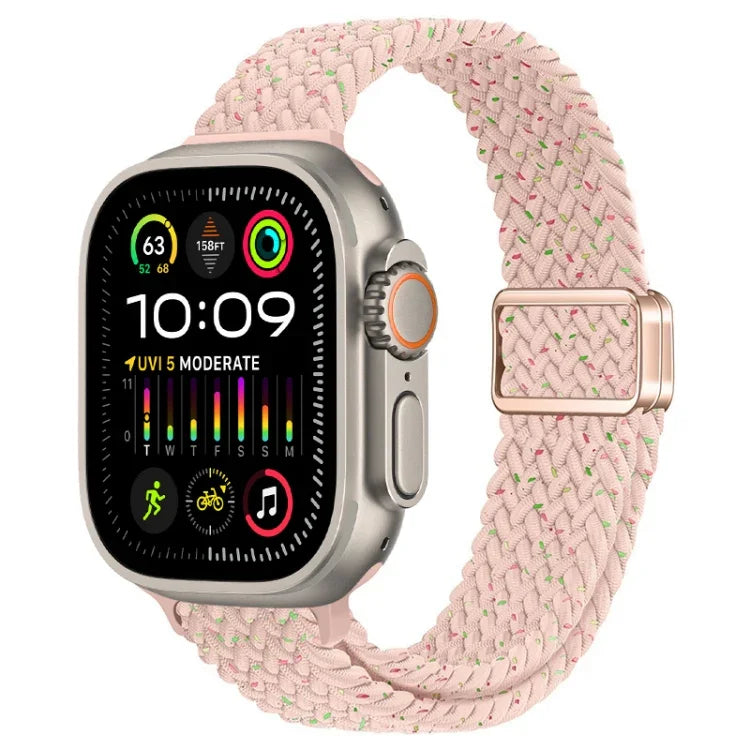 スリム磁気バックルナイロン編みウォッチバンド、Apple Watch Ultra 2 49mm用、Apple Watch Series 9 45mm用