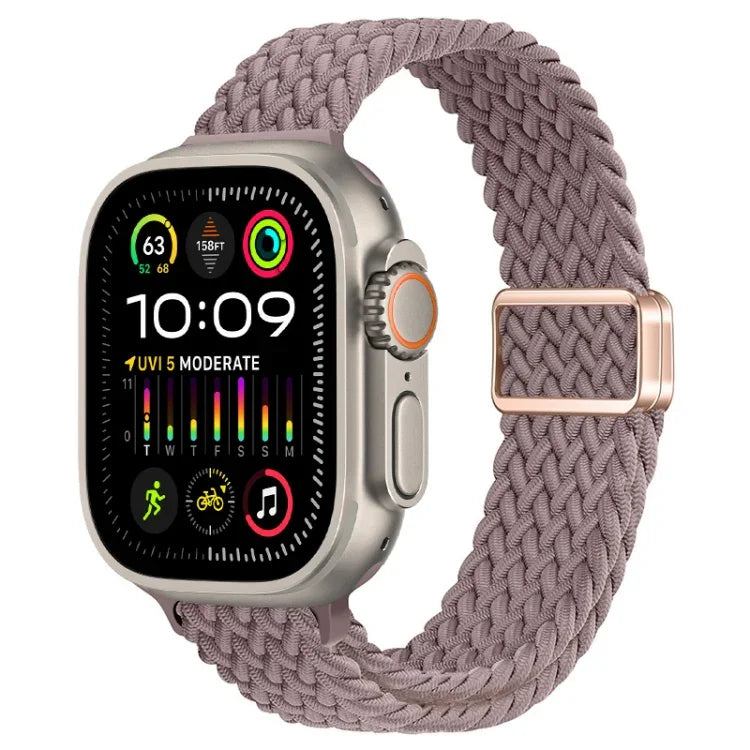 スリム磁気バックルナイロン編みウォッチバンド、Apple Watch Ultra 2 49mm用、Apple Watch Series 9 45mm用