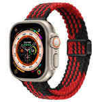 スリムマグネティックバックルナイロン編みウォッチバンド、Apple Watch Series 9 41mm用、Apple Watch Ultra 49mm用