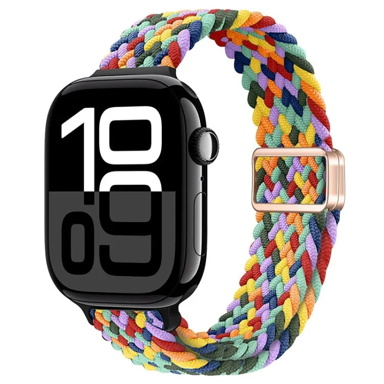 スリム磁気バックルナイロン編みウォッチバンド、Apple Watch Series 10 46mm用、Apple Watch Series 10 42mm用