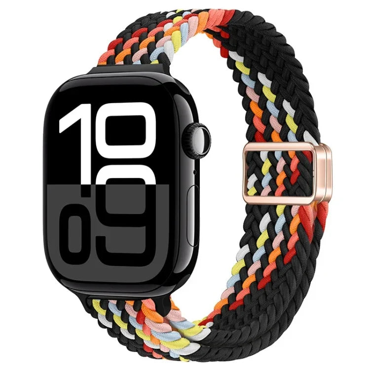 スリム磁気バックルナイロン編みウォッチバンド、Apple Watch Series 10 46mm用、Apple Watch Series 10 42mm用