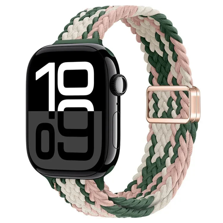 スリム磁気バックルナイロン編みウォッチバンド、Apple Watch Series 10 46mm用、Apple Watch Series 10 42mm用