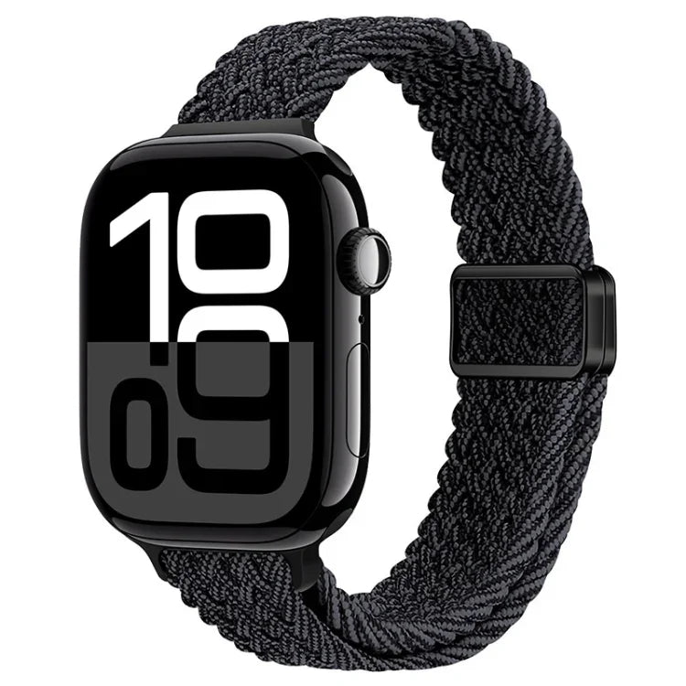 スリム磁気バックルナイロン編みウォッチバンド、Apple Watch Series 10 46mm用、Apple Watch Series 10 42mm用