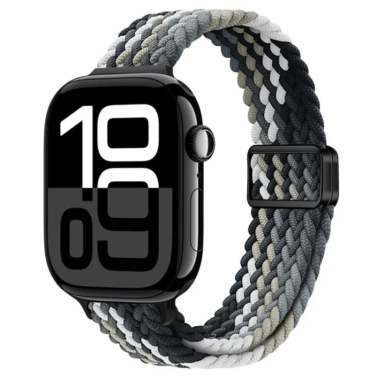 スリム磁気バックルナイロン編みウォッチバンド、Apple Watch Series 10 46mm用、Apple Watch Series 10 42mm用