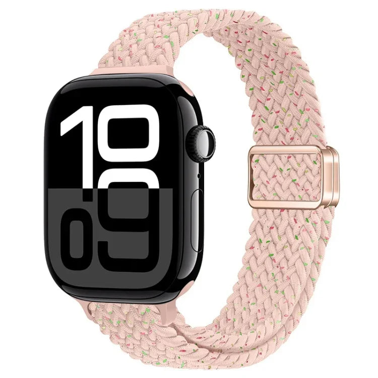 スリム磁気バックルナイロン編みウォッチバンド、Apple Watch Series 10 46mm用、Apple Watch Series 10 42mm用