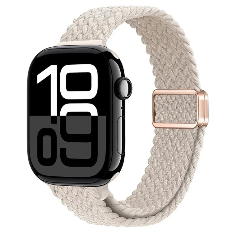 スリム磁気バックルナイロン編みウォッチバンド、Apple Watch Series 10 46mm用、Apple Watch Series 10 42mm用