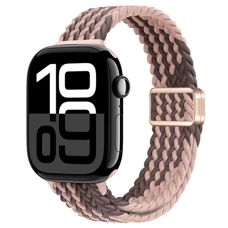 スリム磁気バックルナイロン編みウォッチバンド、Apple Watch Series 10 46mm用、Apple Watch Series 10 42mm用
