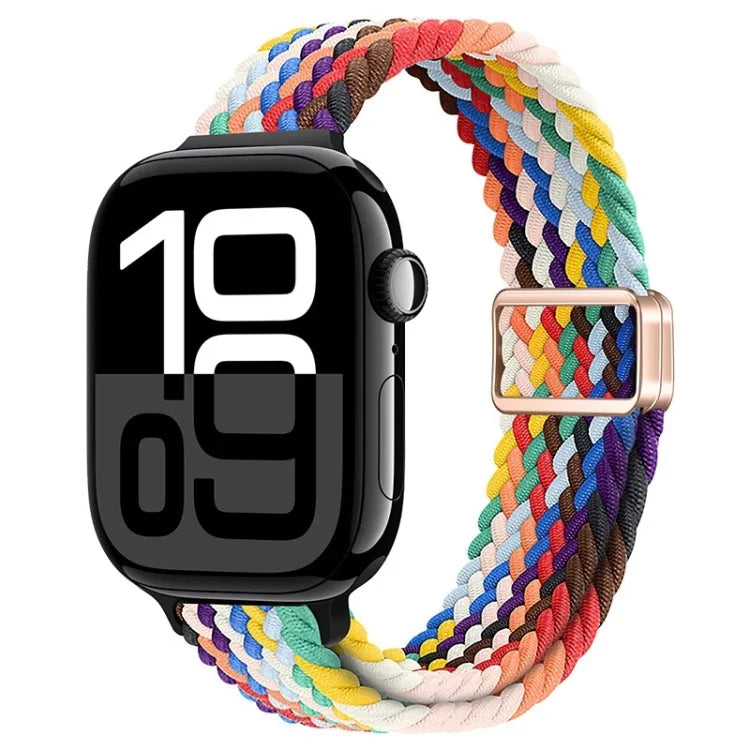 スリム磁気バックルナイロン編みウォッチバンド、Apple Watch Series 10 46mm用、Apple Watch Series 10 42mm用