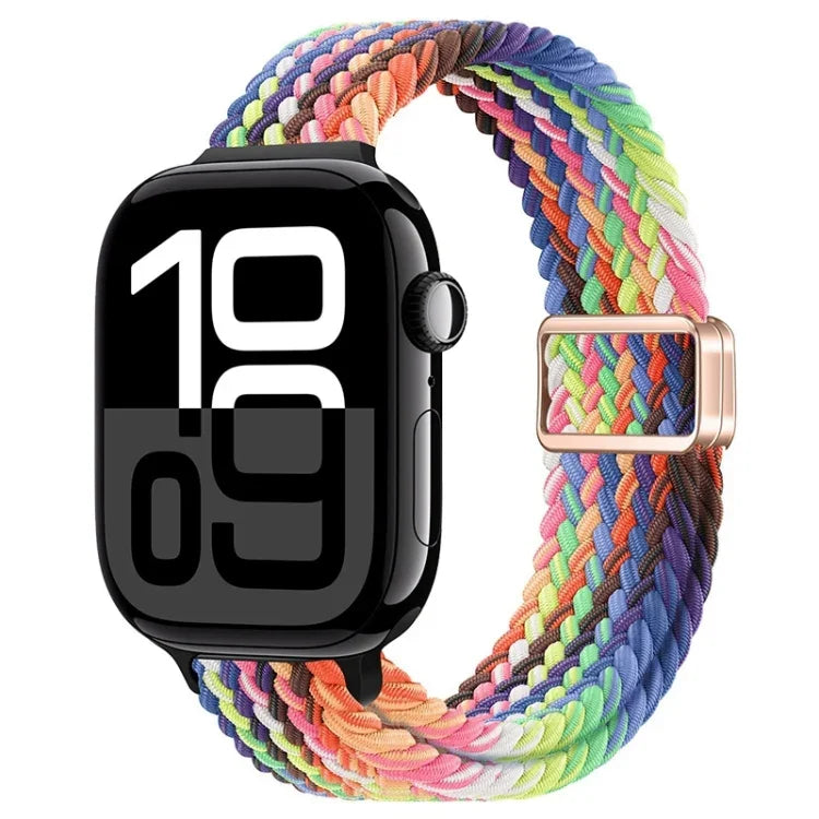 スリム磁気バックルナイロン編みウォッチバンド、Apple Watch Series 10 46mm用、Apple Watch Series 10 42mm用