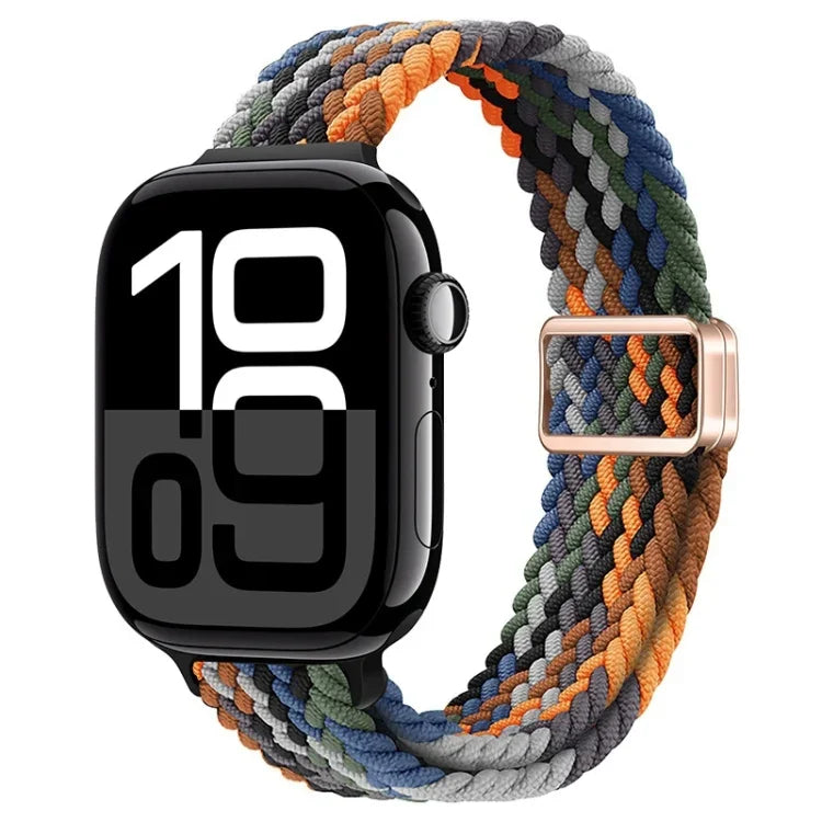 スリム磁気バックルナイロン編みウォッチバンド、Apple Watch Series 10 46mm用、Apple Watch Series 10 42mm用
