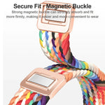スリム磁気バックルナイロン編みウォッチバンド、Apple Watch SE 2023 44mm用、Apple Watch SE 2023 40mm用
