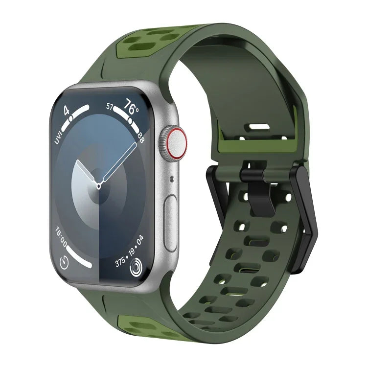 隕石ツートンカラーシリコンウォッチバンド、Apple Watch SE 2023 44mm用、Apple Watch Ultra 2 49mm用、Apple Watch Series 9 45mm用、Apple Watch Ultra 49mm用、Apple Watch Series 8 45mm用、Apple Watch SE 2022 44mm用