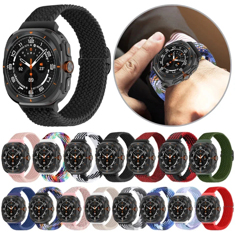 スライドバックルナイロン編み込みウォッチバンド, Samsung Galaxy Watch Ultra 47mm / Ultra 2025用