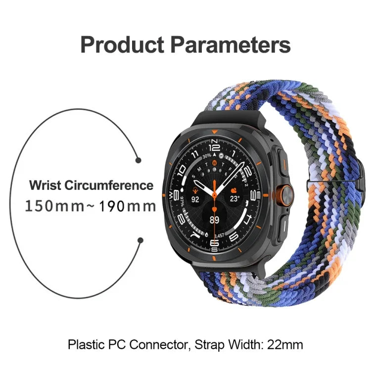 スライドバックルナイロン編み込みウォッチバンド, Samsung Galaxy Watch Ultra 47mm / Ultra 2025用