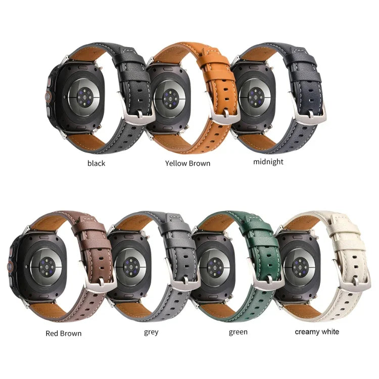 無地本革ウォッチバンド, Samsung Galaxy Watch Ultra 47mm / Ultra 2025用