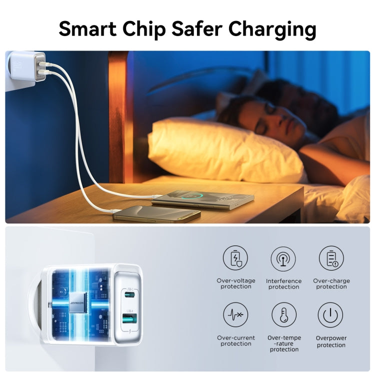 JOYROOM JR-TCF15 30W USB+USB-C / Type-C 急速充電器、EUプラグ、UKプラグ
