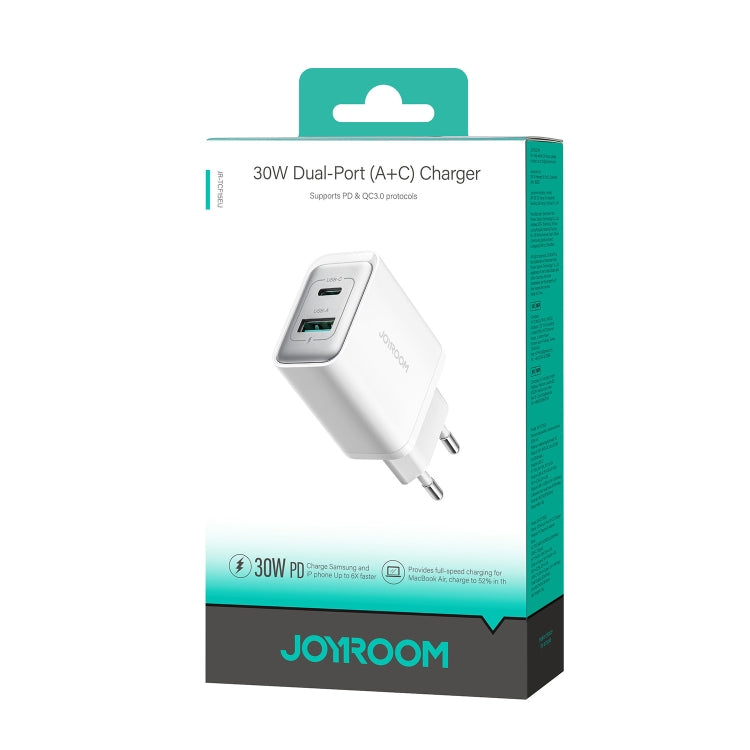JOYROOM JR-TCF15 30W USB+USB-C / Type-C 急速充電器、EUプラグ、UKプラグ