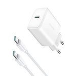 JOYROOM JR-TCF24 30W USB-C / Type-C高速充電器 ケーブルセット付き、EUプラグ
