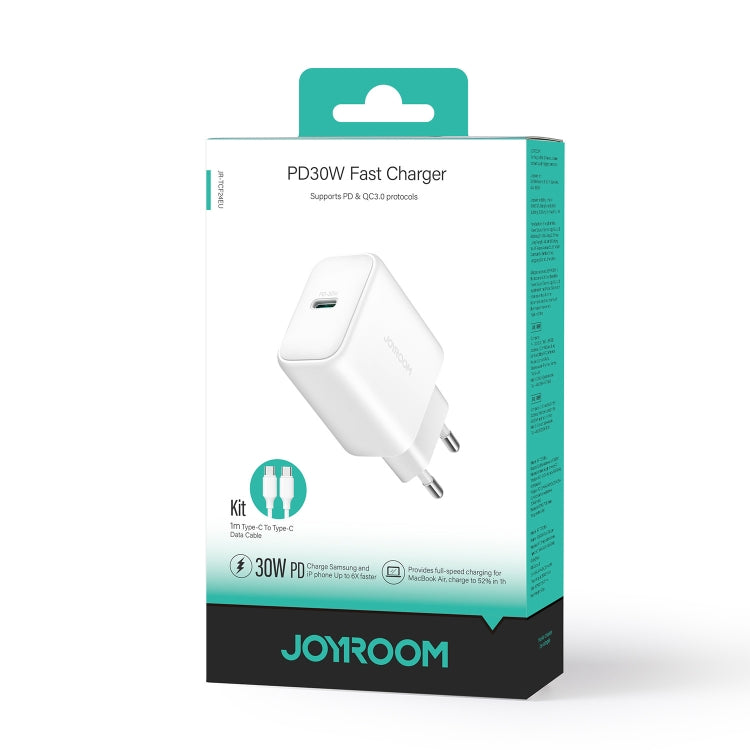 JOYROOM JR-TCF24 30W USB-C / Type-C高速充電器 ケーブルセット付き、EUプラグ