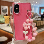TPU + PC + グリッターシークイン フルカバリースマホケース ブレスレット付き、iPhone 14 Pro 用、iPhone 14 Pro Max 用、iPhone 6 / 7 / 8 / SE 2020 用、iPhone 13 Pro Max 用、iPhone 13 Pro 用、iPhone 13 用、iPhone 12 / 12 Pro 用、iPhone 12 Pro Max 用