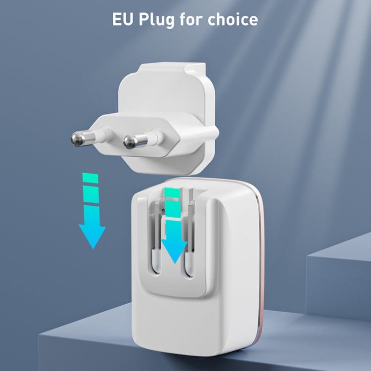 LDNIO A1204Q QC3.0 18W USB 急速充電器 1m USB to 8ピンケーブル付き、EUプラグ、UKプラグ、USプラグ