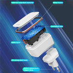 LDNIO A1204Q QC3.0 18W USB 急速充電器 1m USB to 8ピンケーブル付き、EUプラグ、UKプラグ、USプラグ
