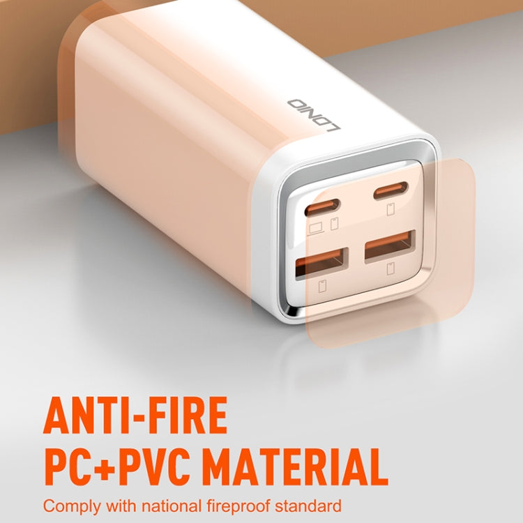 LDNIO A4610C PD65W デュアルUSB-C / Type-C＋デュアルUSB高速充電器、ケーブル長1.5m、EUプラグ、A4610C（UKプラグ）、USプラグ