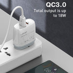 LDNIO Q229 QC3.0 / PD20W USB + Type-C 急速充電器 1m USB to 8ピンケーブル付き、EUプラグ、UKプラグ、USプラグ