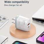 LDNIO Q229 QC3.0 / PD20W USB＋Type-C高速充電器 1m Type-C to Type-Cケーブル付き、EUプラグ、UKプラグ、USプラグ